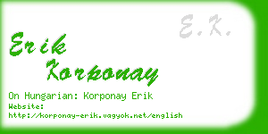 erik korponay business card